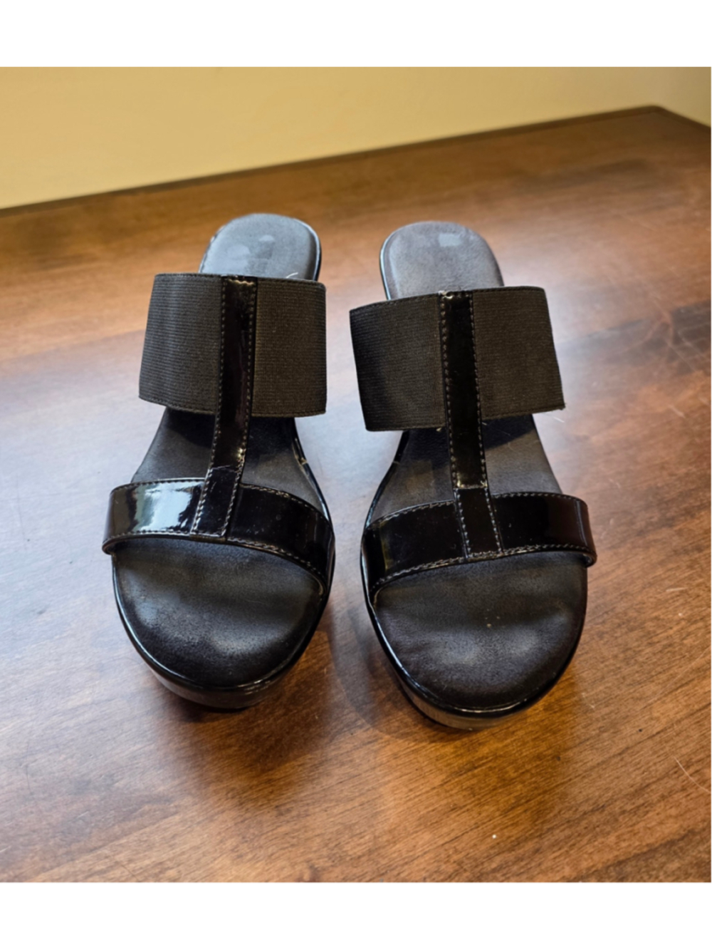 Women's Merona Black Wedge Sandals Size 6.5